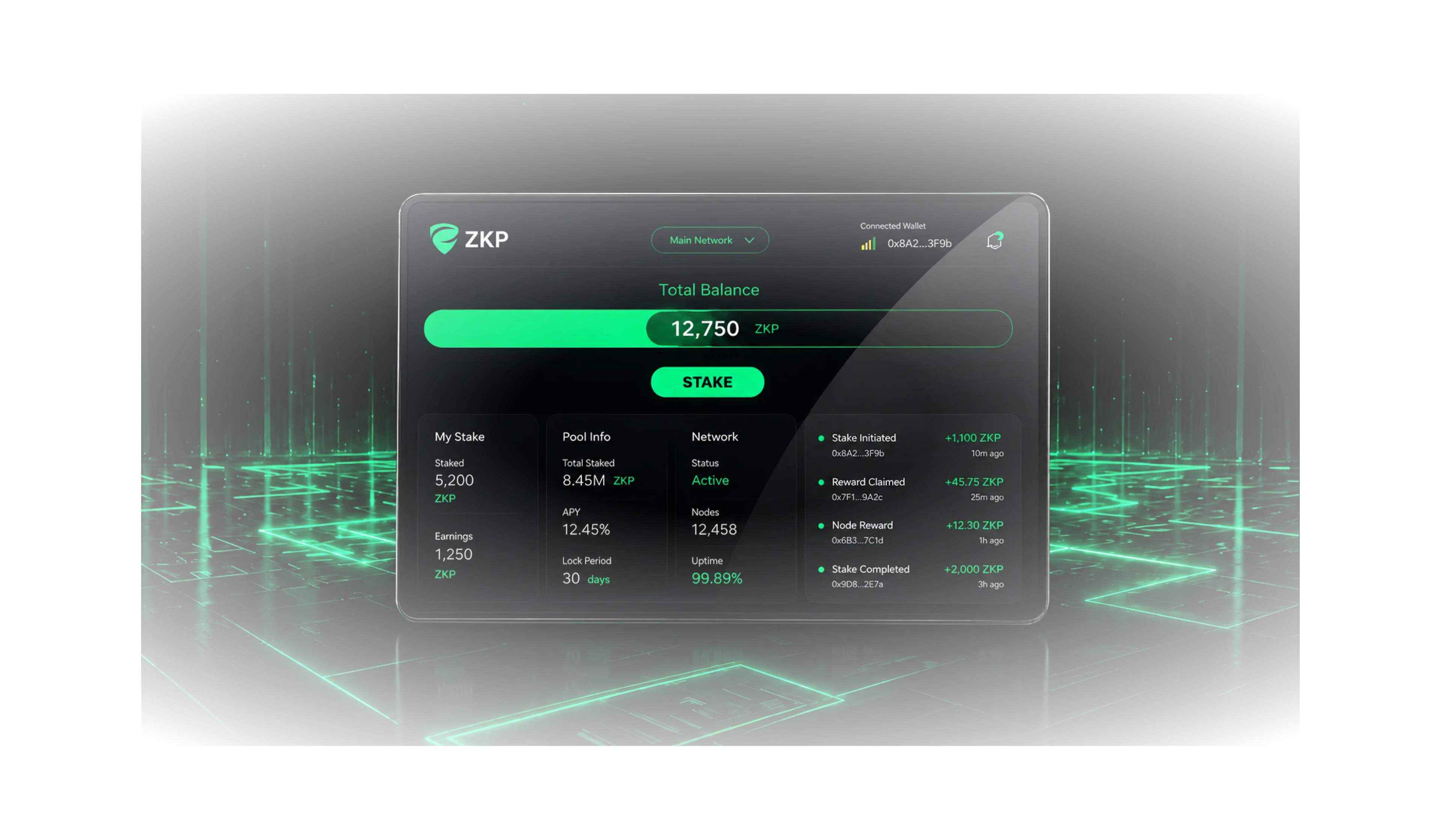 ZKP Miner dashboard